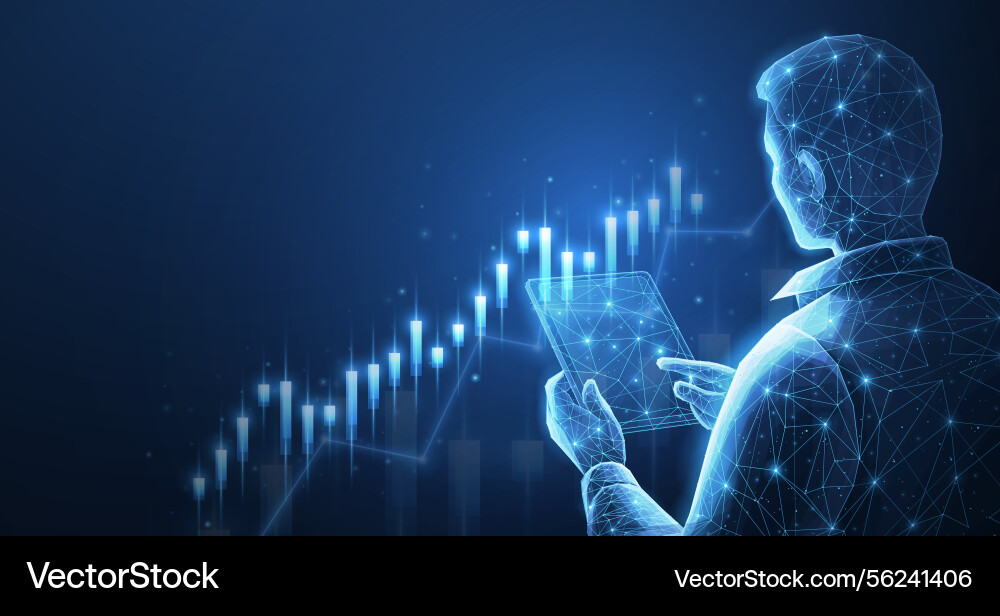 Broker trader analyzing currency exchange Broker trader analyzing currency exchange Vector Image