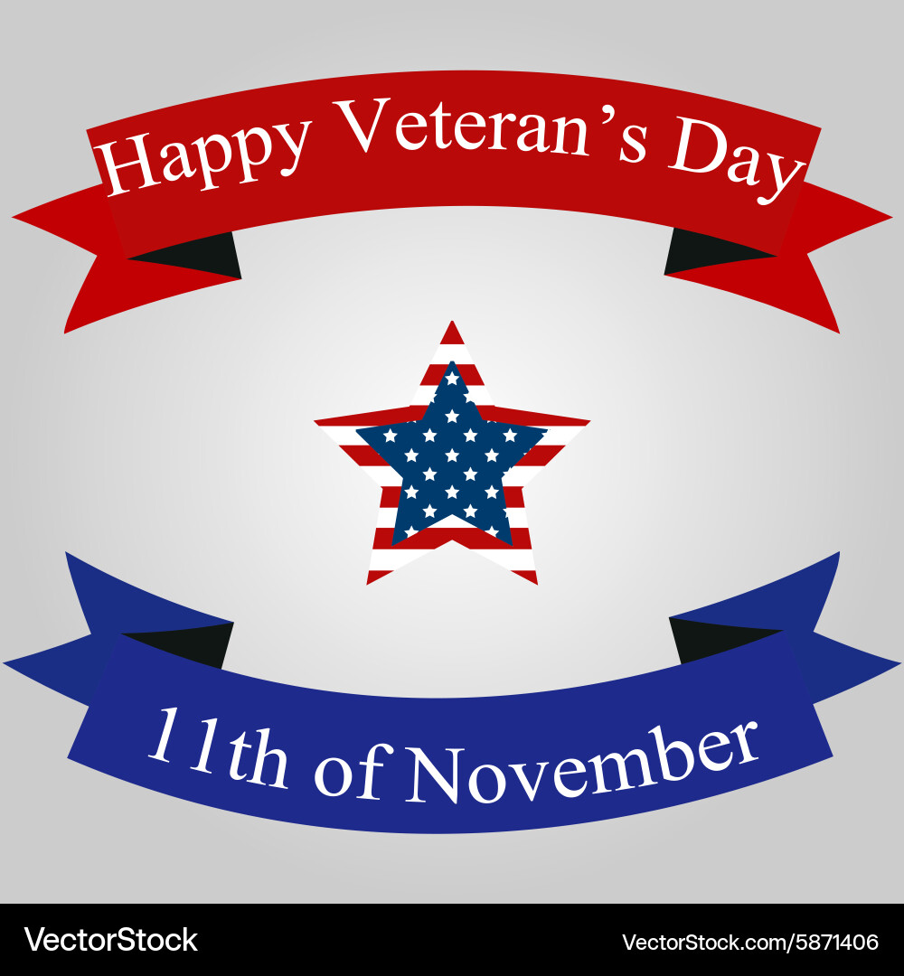 Colored background with text for veterans day Vector Image