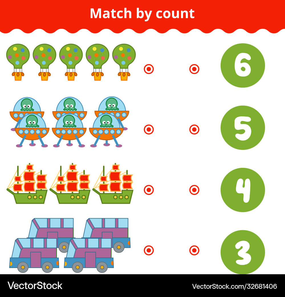 Counting game for children count items Counting game for children count items vector image