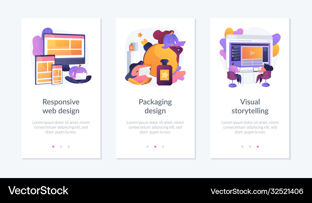 Design services app interface template Design services app interface template vector image