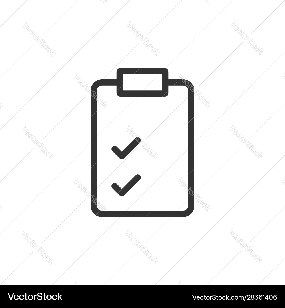 Document checklist icon in flat style report Vector Image