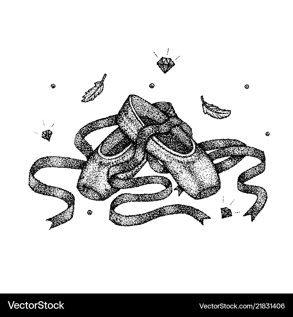 Dotwork ballet pointers Dotwork ballet pointers vector image