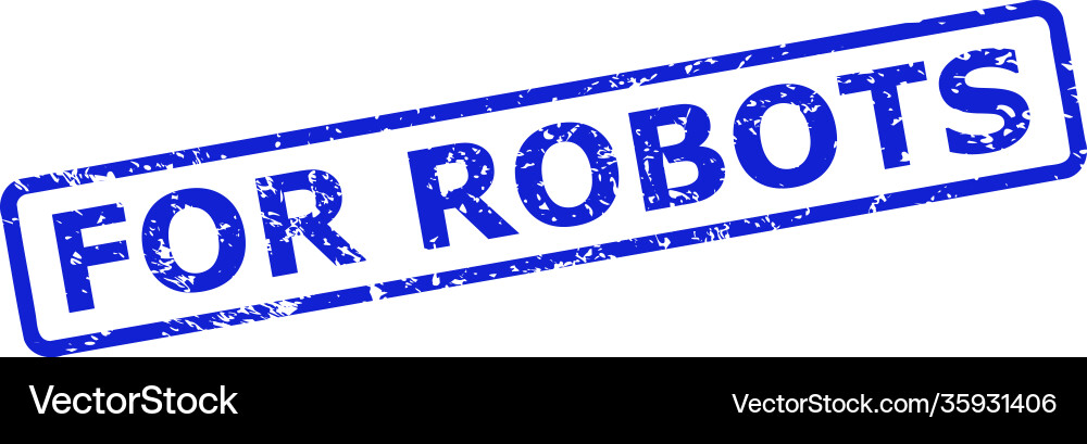 For robots seal with grunged surface and rounded Vector Image