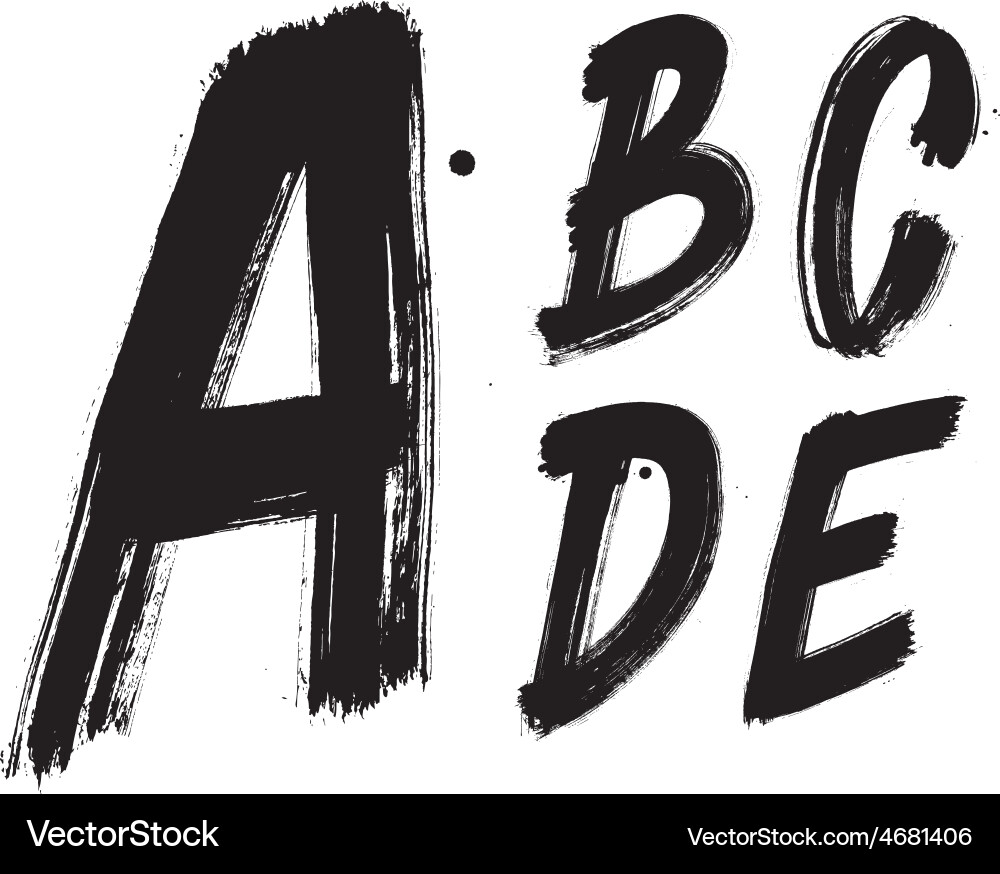 Handwritten Brush Script Font Vector Image