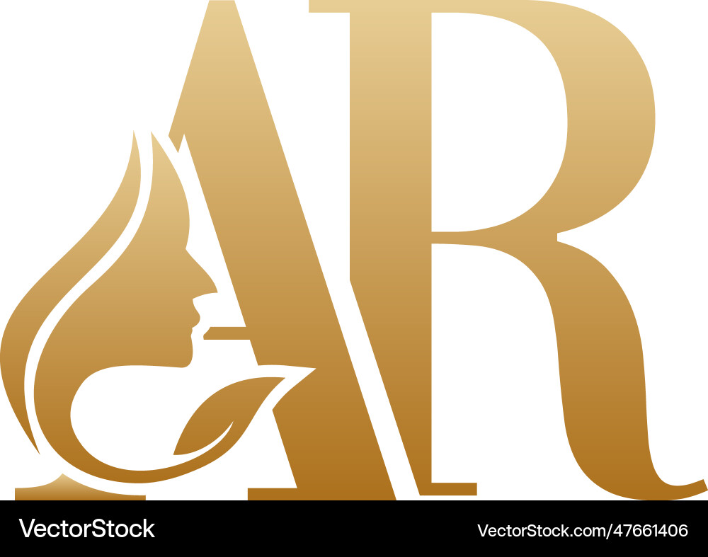 Initial ar face beauty logo design templates Initial ar face beauty logo design templates vector image