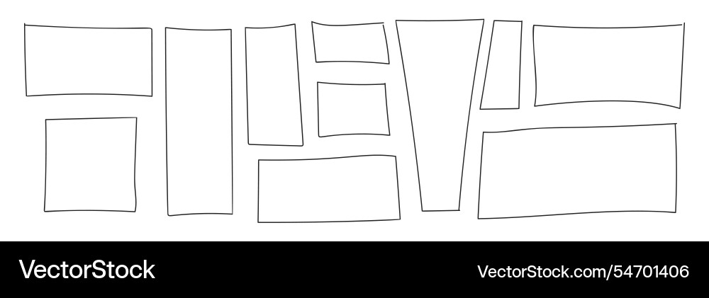 Rectangle frame line square shape outline on hand vector image