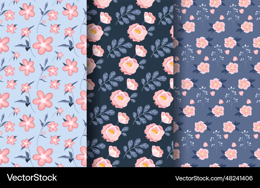 Set of spring patterns concept Set of spring patterns concept vector image