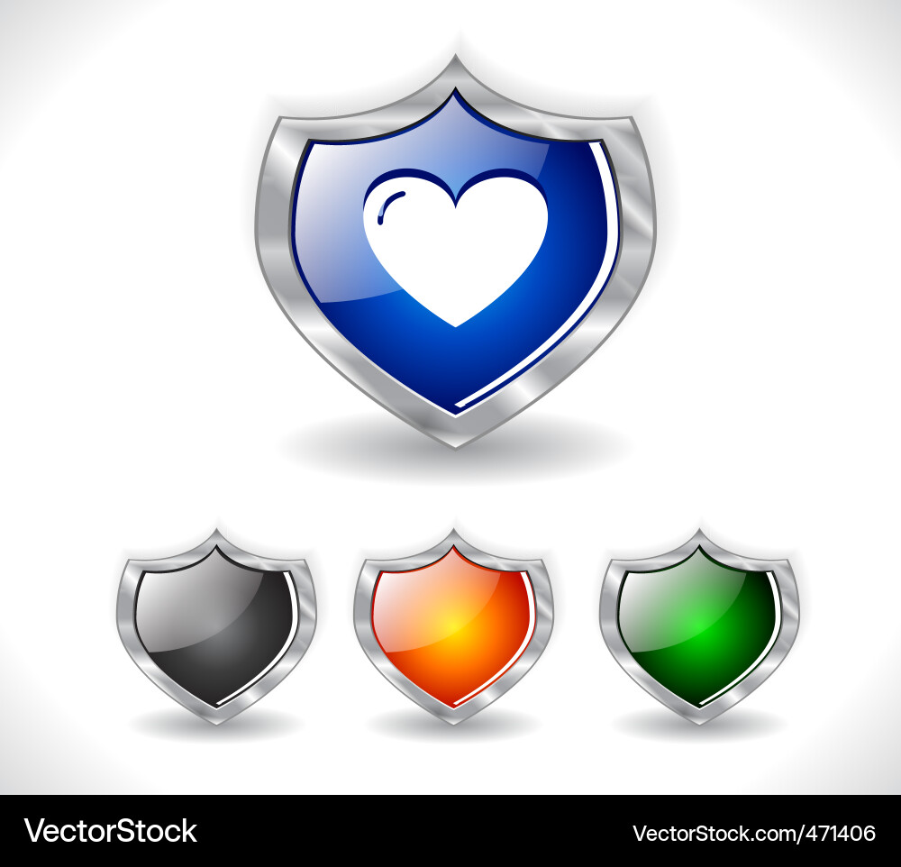Shield Icons & Buttons Vector Image