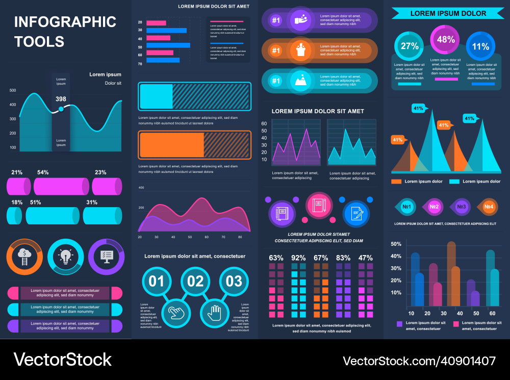 Bundle infographic ui ux kit elements Vector Image