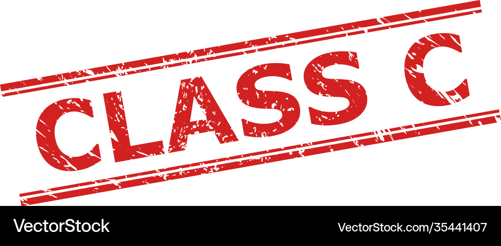 Class c stamp with grunge texture and double Vector Image