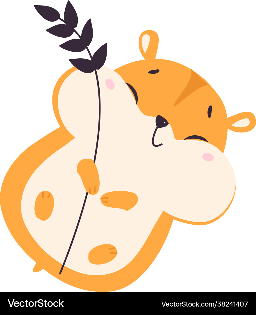 Cute hamster holding wheat ear adorable funny pet Vector Image