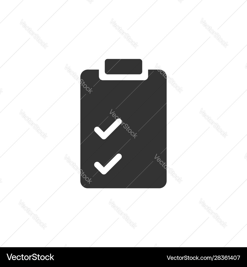 Document checklist icon in flat style report Vector Image