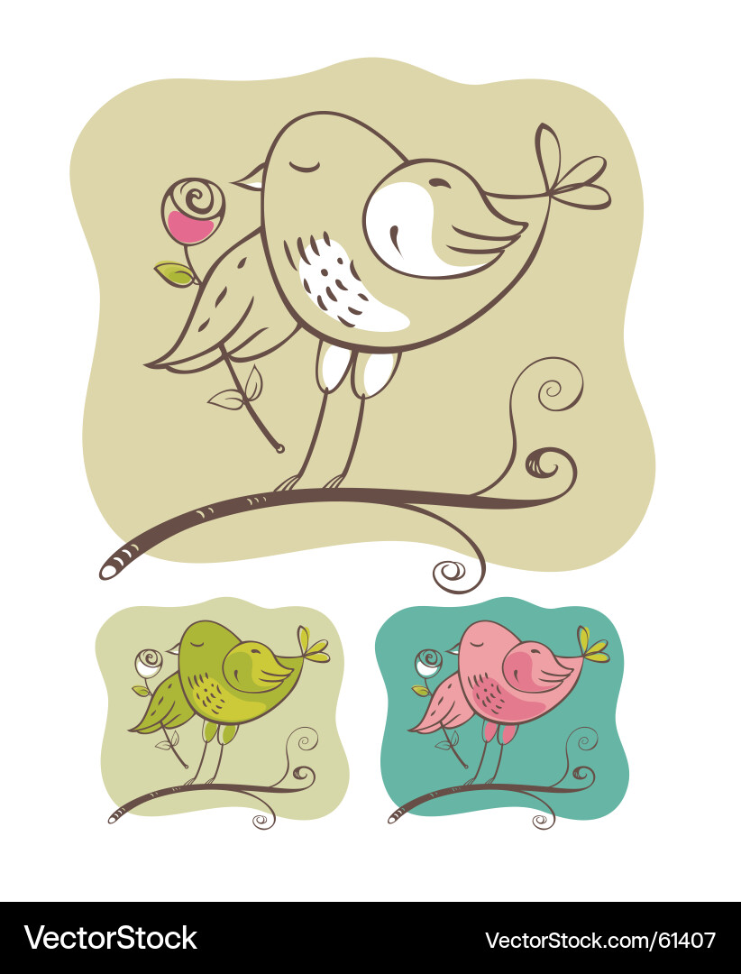 Elegant Bird on Branch Vector Image