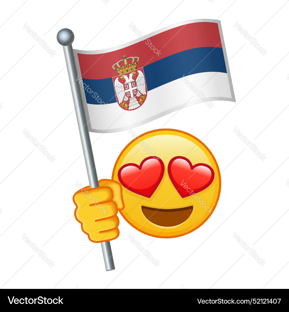 Emoji with serbia flag large size of yellow Emoji with serbia flag large size of yellow vector image