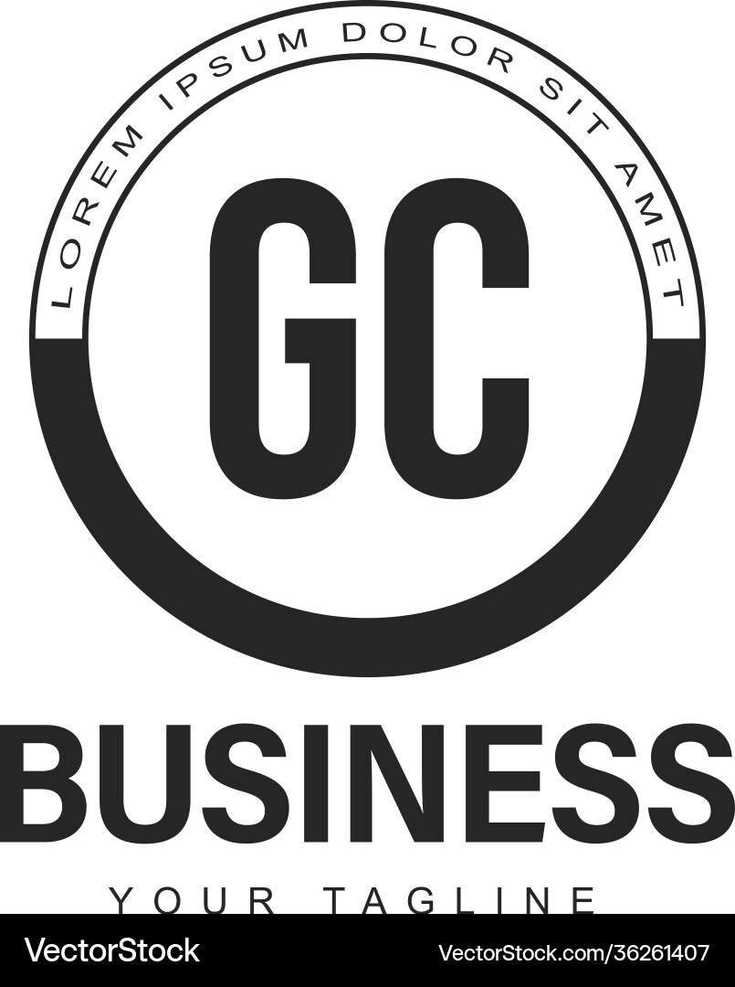 Gc initial a logo design with abstract style Gc initial a logo design with abstract style vector image