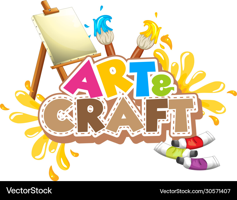Paintbrush Word Art Craft Template – Royalty-Free Vector | VectorStock, image size:1000x846