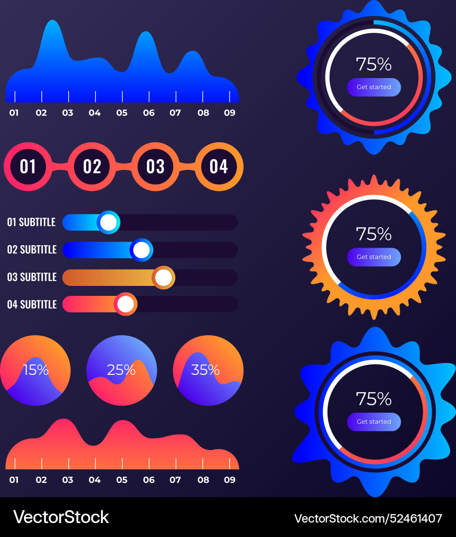 Professional dashboard element set Vector Image