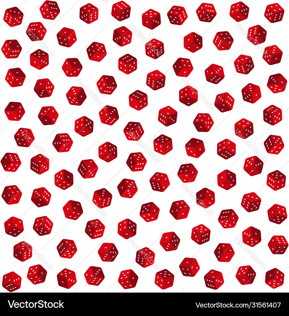 Red Dice Pattern - Seamless Background Vector Image