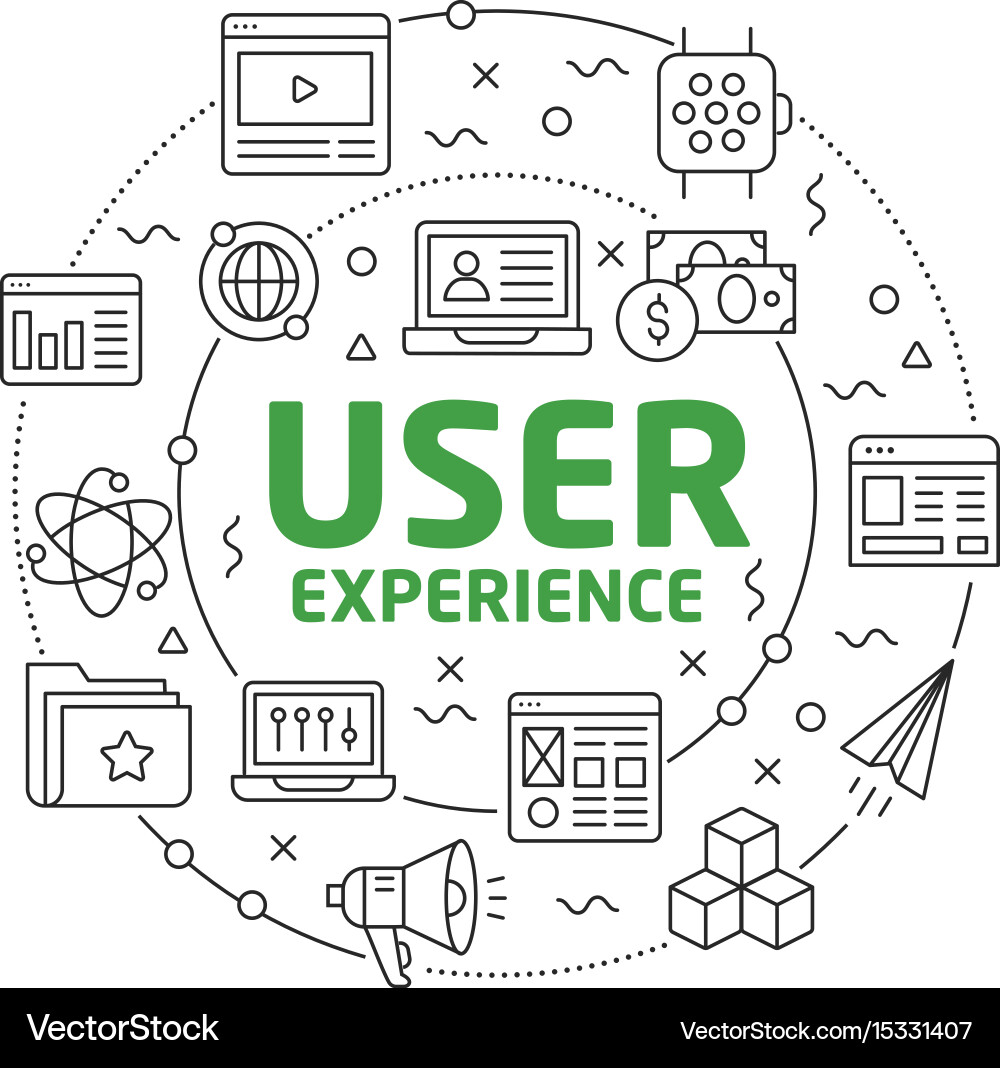 Round UX Interface Icons Vector Image