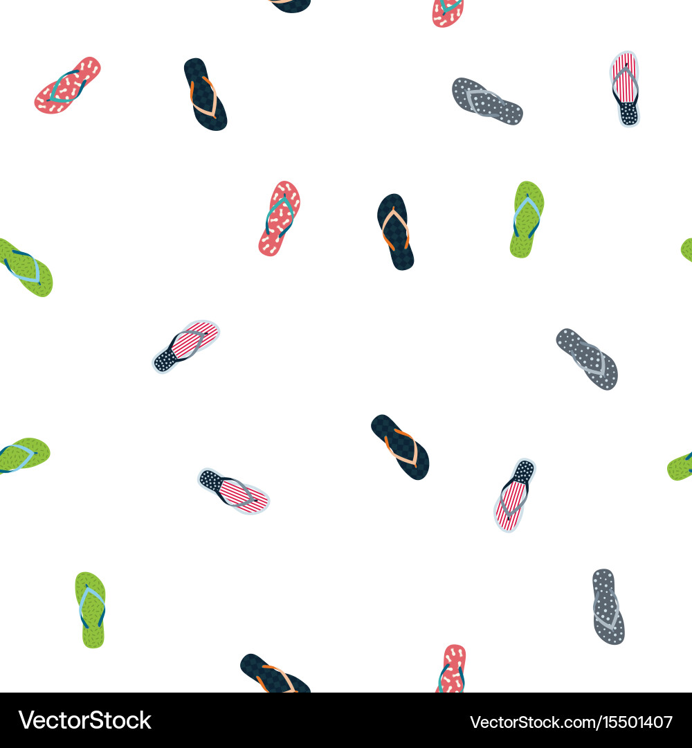 Seamless pattern flip flops vector image