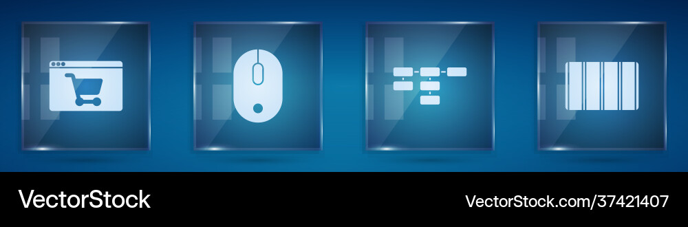 Set online shopping on screen computer mouse Set online shopping on screen computer mouse vector image