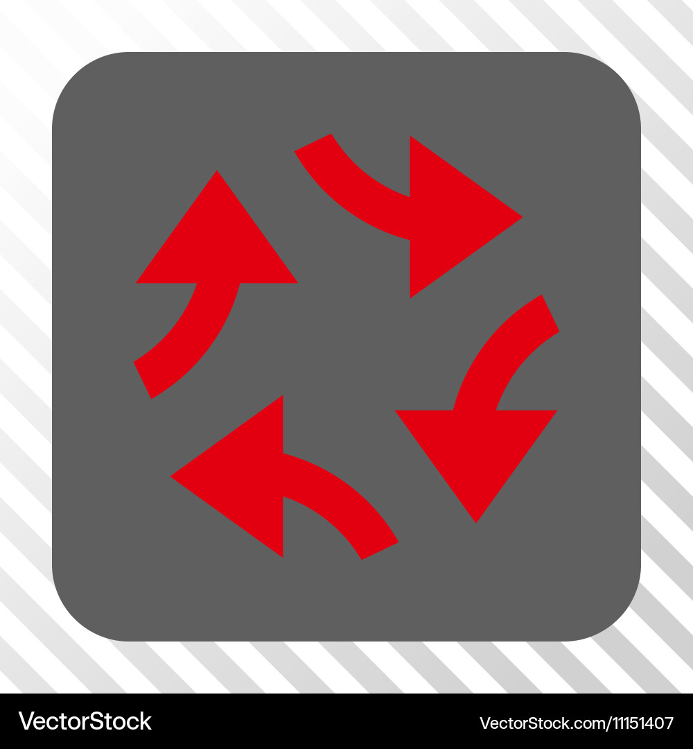 Swirl arrows rounded square button Vector Image