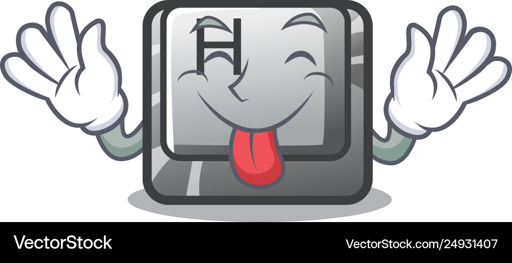 Tongue out button h on a character Tongue out button h on a character vector image