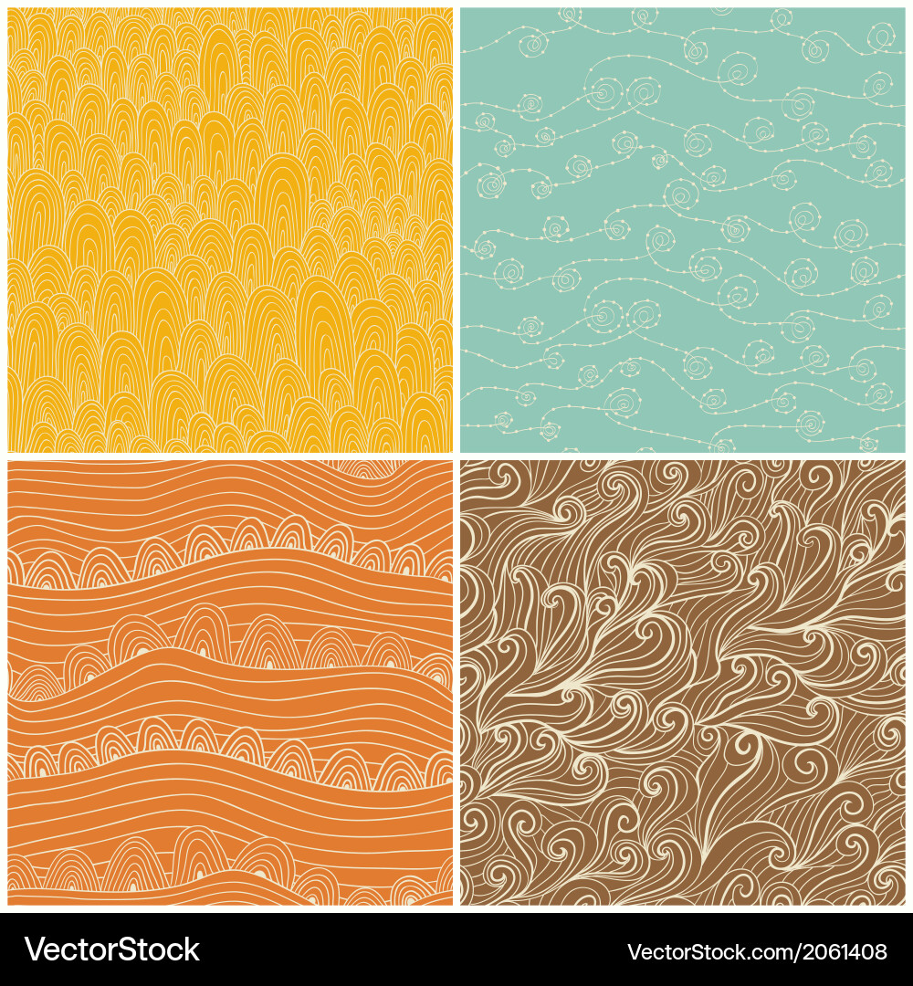 Abstract Wave Pattern Set Vector Image