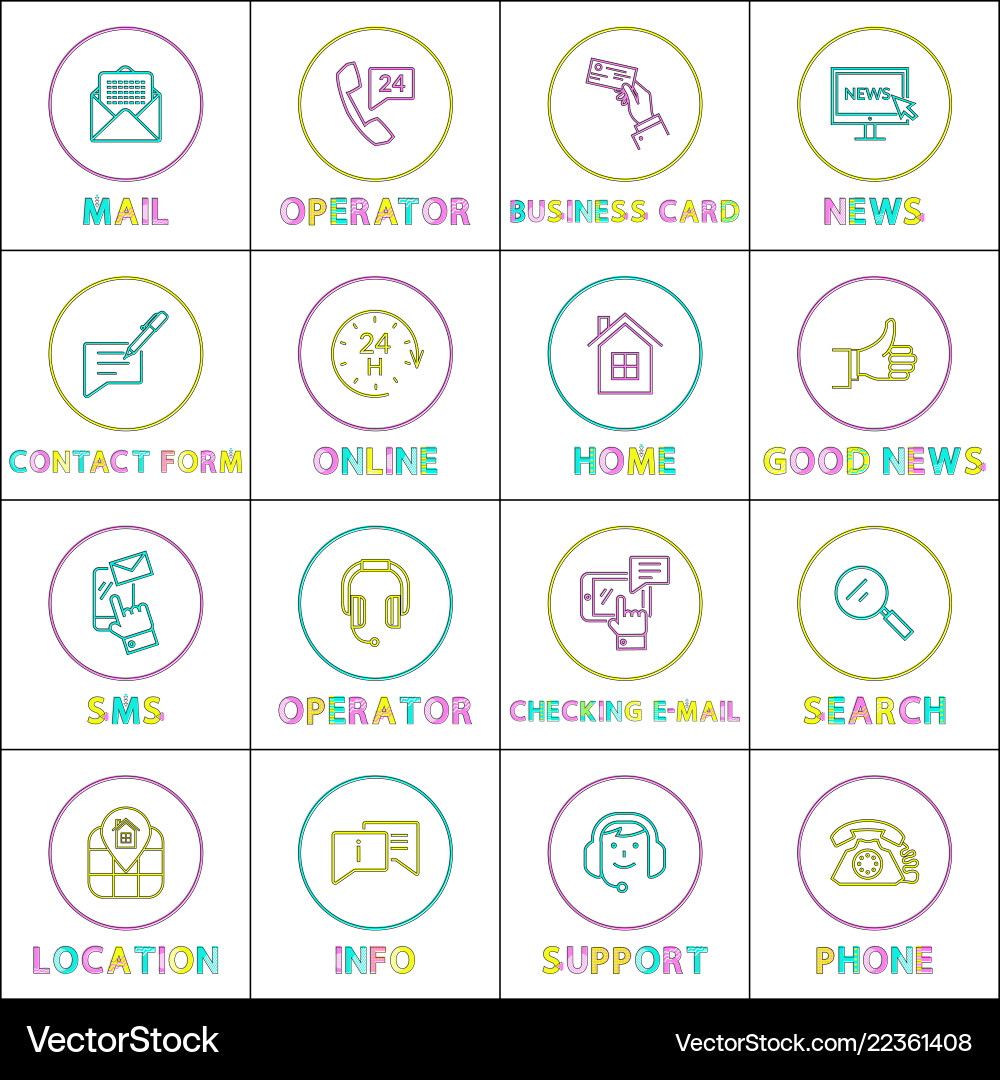 Bright communication and internet linear round Bright communication and internet linear round vector image