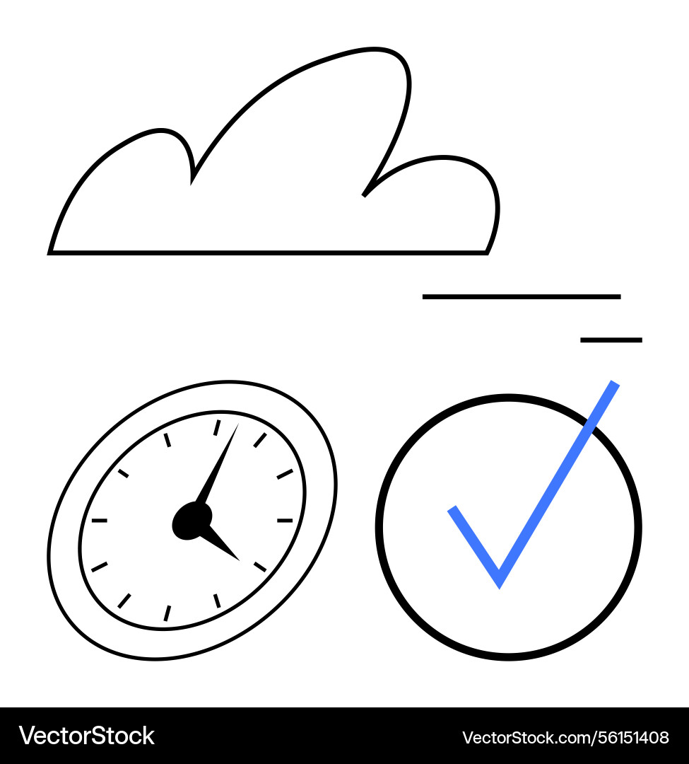 Cloud storage with time management and task Cloud storage with time management and task vector image
