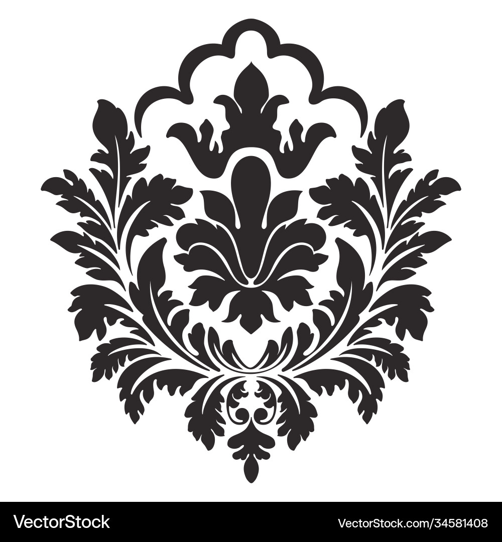 Damask element isolated central Vector Image