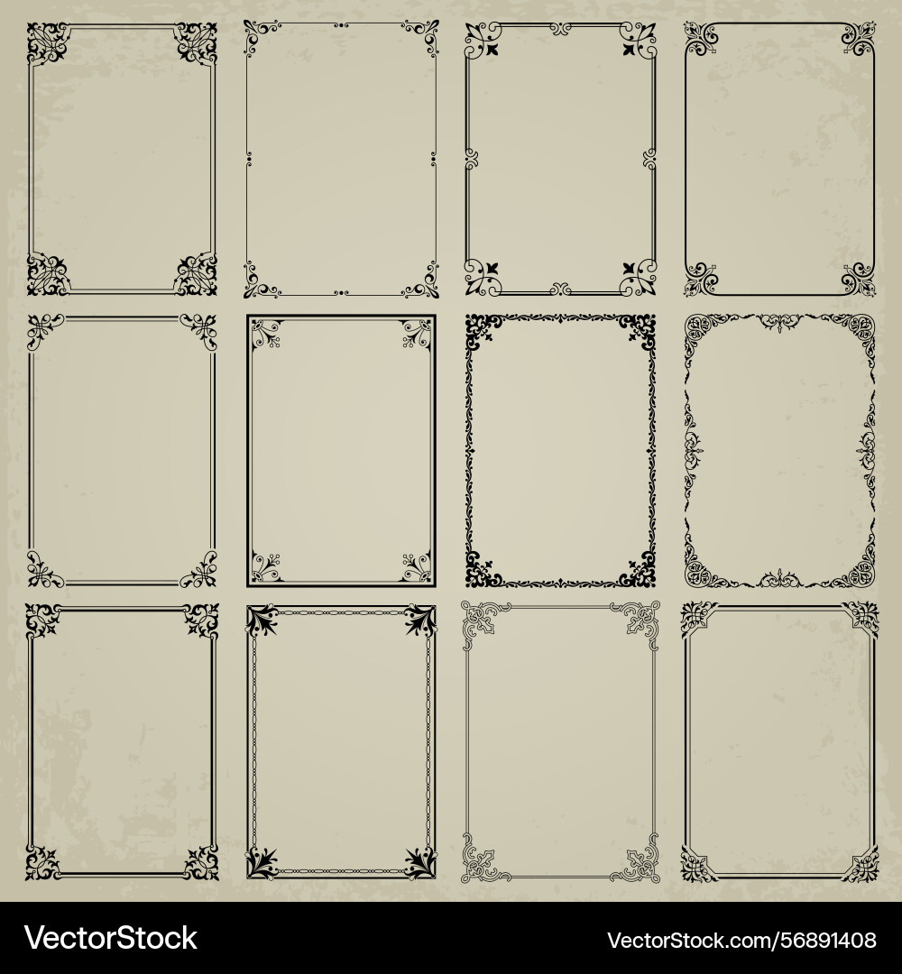 Decorative frames and borders rectangle Decorative frames and borders rectangle vector image