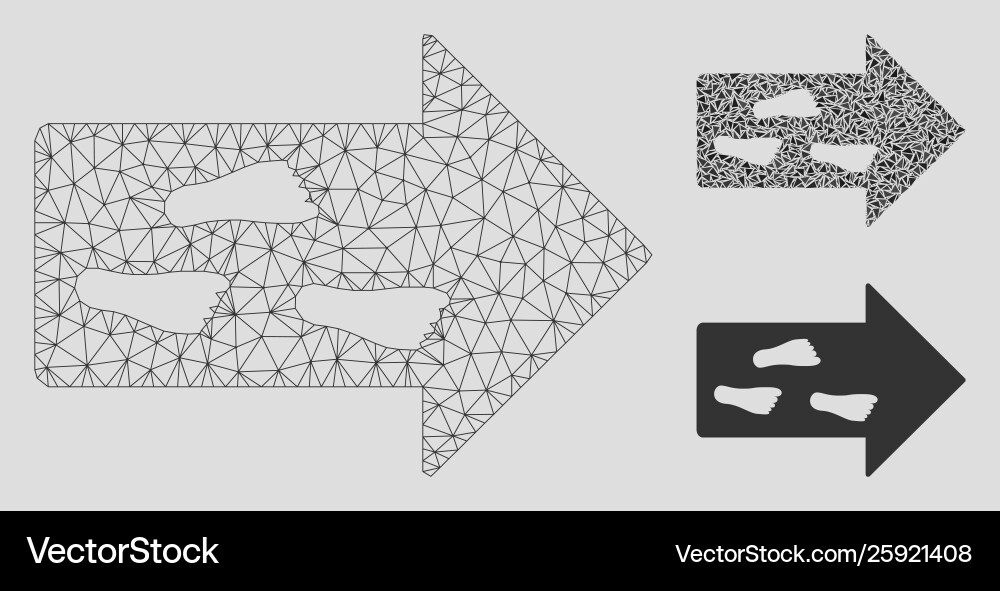 Exit direction mesh wire frame model Exit direction mesh wire frame model vector image