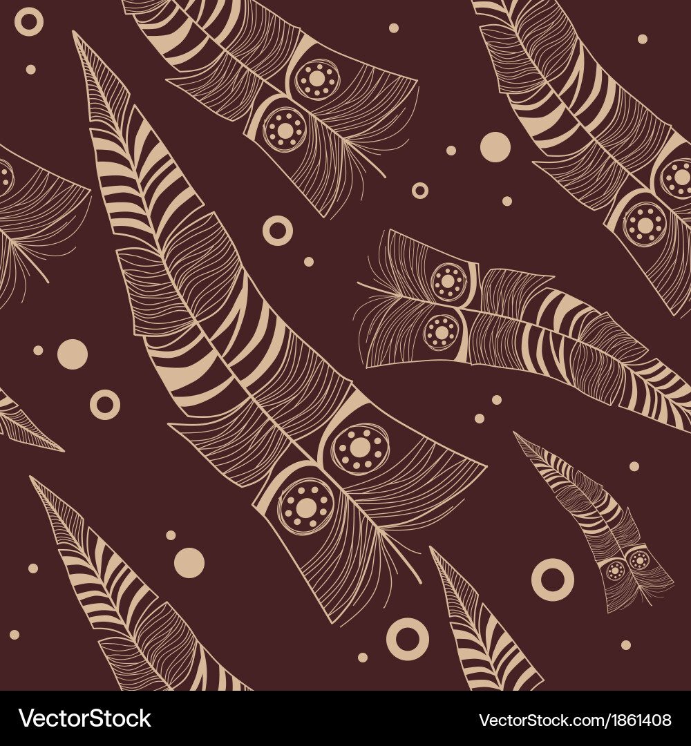 Feather Seamless Pattern Vector Image