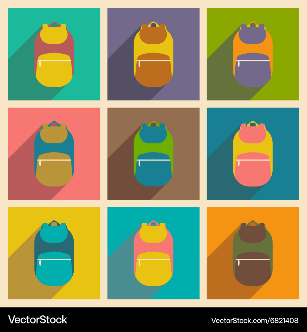 Flat with shadow concept and mobile application vector image