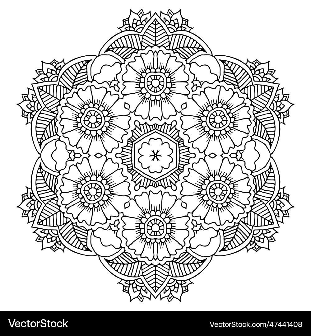 Floral Mandala für die Färbung Buch mehndi Ornament Floral Mandala für die Färbung Buch mehndi Ornament vektorbild