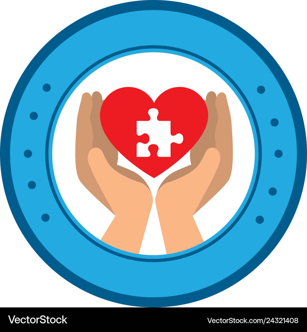 Hands lifting heart with puzzle attached solution Hands lifting heart with puzzle attached solution Vector Image