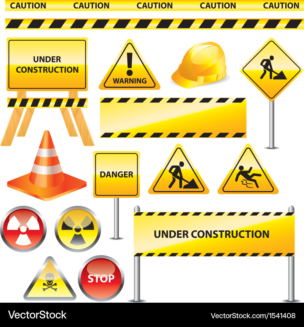Icons warning Royalty Free Vector Image - VectorStock