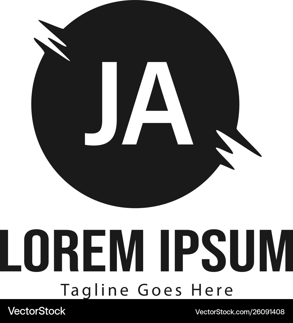 Initial ja logo template with modern frame Vector Image