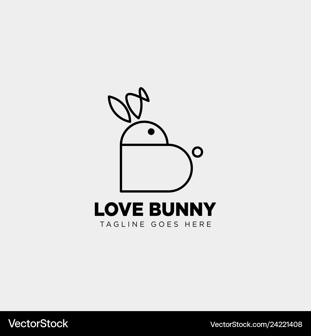 Kaninchen oder Hase Liebe Tier Linie Kunst Stil Logo Kaninchen oder Hase Liebe Tier Linie Kunst Stil Logo vektorbild