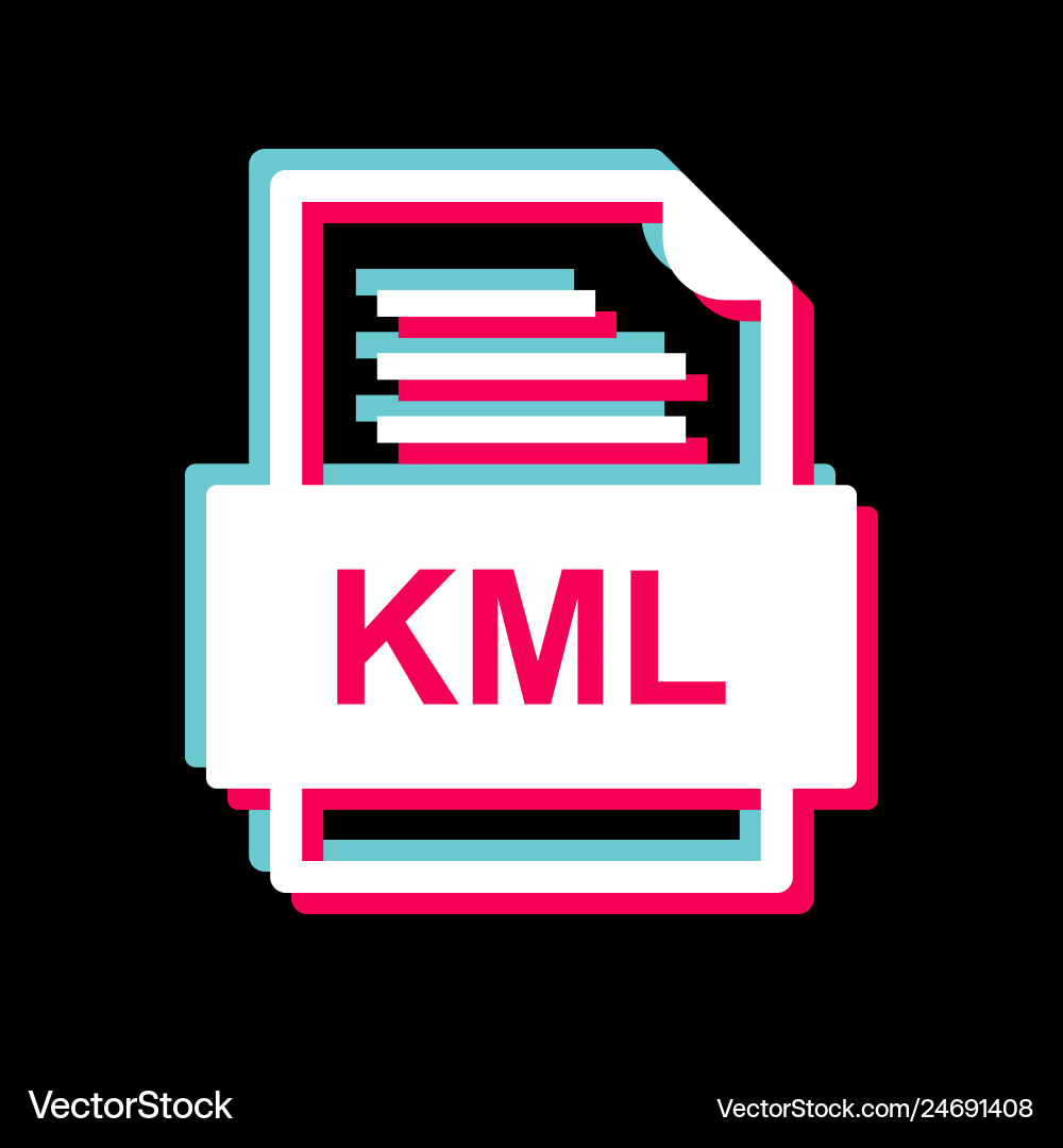Kml file document icon vector image