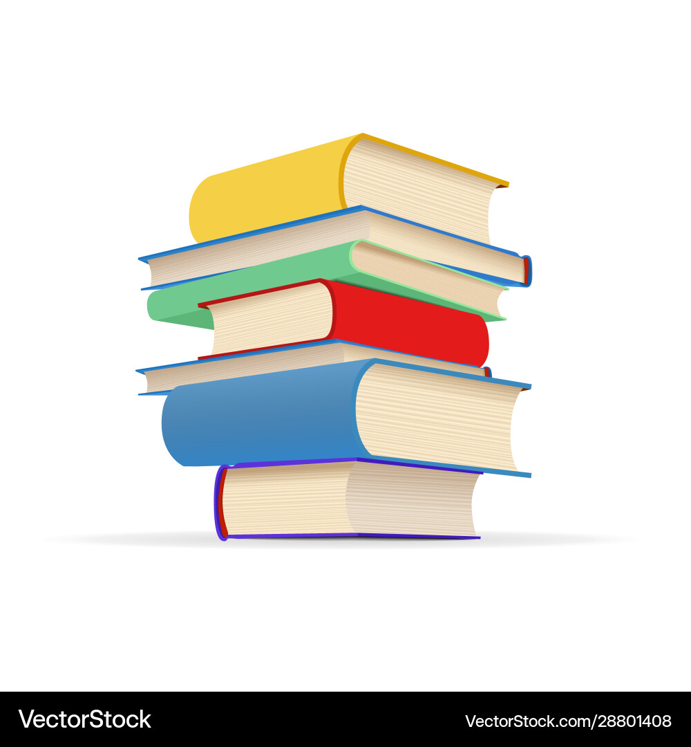 Pile different colorful textbooks in stack Pile different colorful textbooks in stack vector image