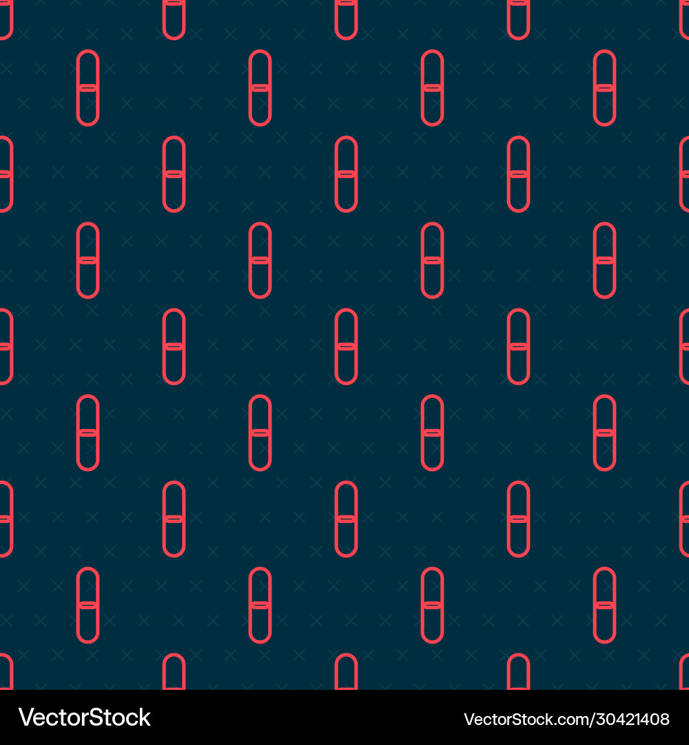 Red line nail file icon isolated seamless pattern Vector Image