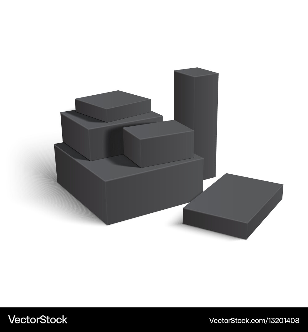 Set of different blank boxes vector image