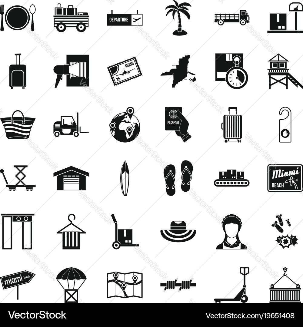Shipment icons set simple style Vector Image