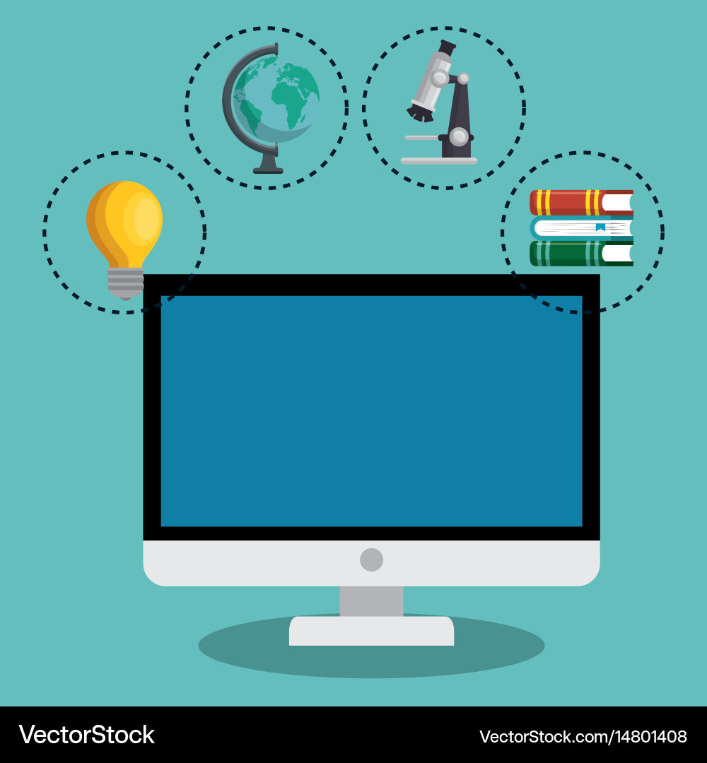 Studying with technology design Vector Image