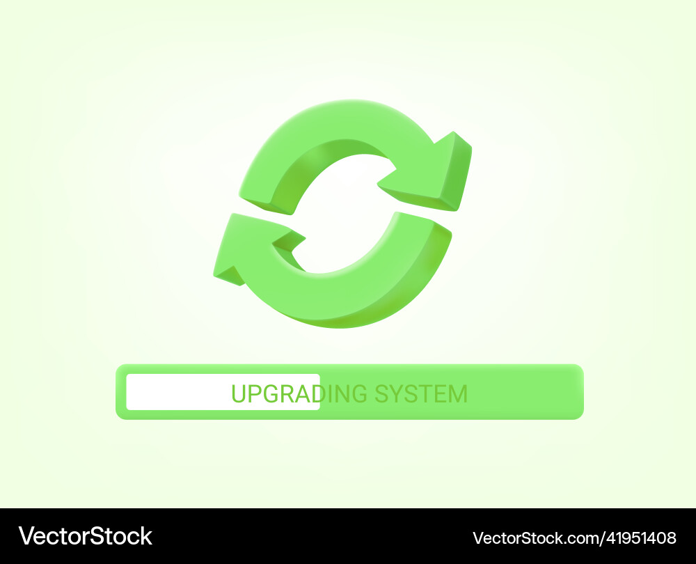 Upgrading system concept 3d arrows icon vector image
