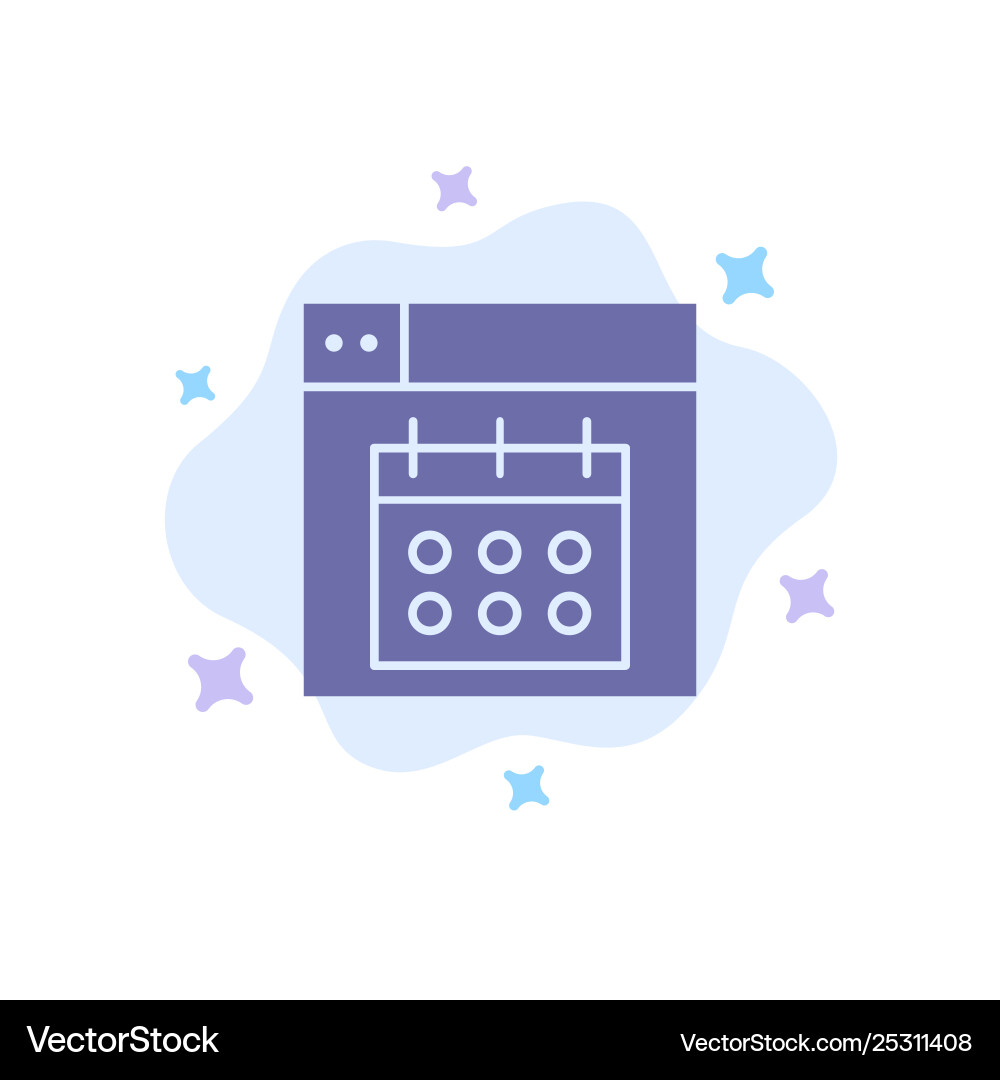 Web design calendar date blue icon on abstract Vector Image