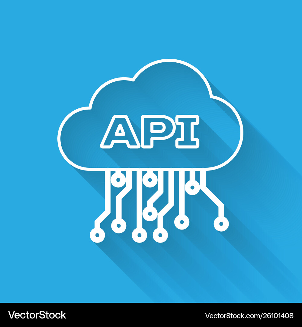 White cloud api interface line icon isolated White cloud api interface line icon isolated vector image