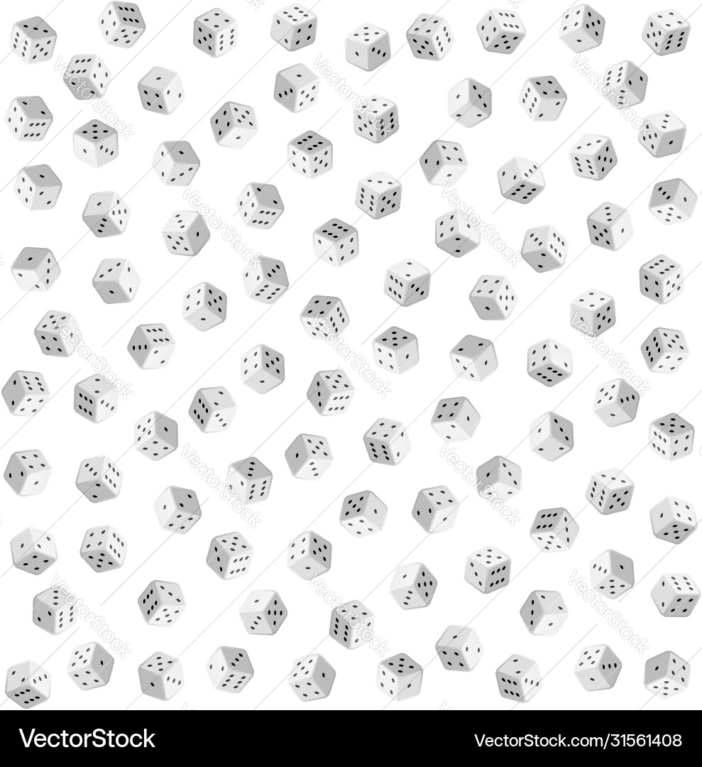 White Dice Seamless Pattern vector image